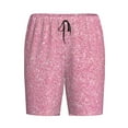 thumbnail image 4 of Naloa Glitter Pink Men's Short Pajama Pants, Lounge Comfort Shorts with Elasticized Waistband and Side Pockets - Large, 4 of 9