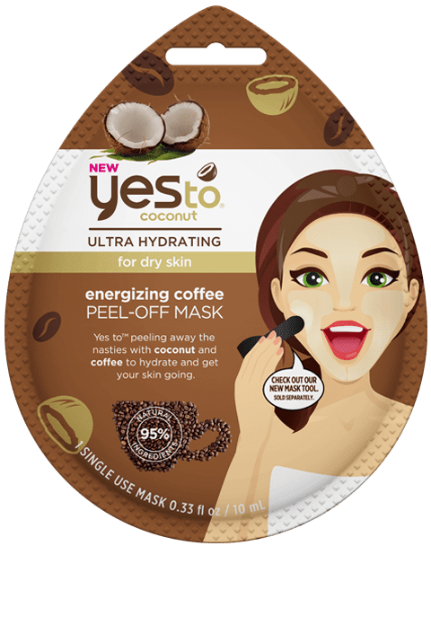 Yes To Coconut Energizing Coffee Peel Off Mask Single Use Face Mask, 0.33 fl oz