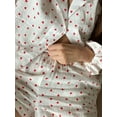 thumbnail image 5 of Michellecmm Women's Summer Pajama Set, Lapel Neck Button Down Short Sleeve Tops + Elastic Waist Shorts Heart Print 2 Piece Lounge Outfits, 5 of 7