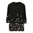thumbnail image 6 of Ounisa Fall Summer Shirts for Women 3/4 Length Sleeve Crewneck Tops Trendy Loose Casual Printed Three Quarter Cute Blouse, 6 of 6