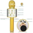 thumbnail image 6 of Fitfirst Wireless Bluetooth Karaoke Microphone for Kids, 5-in-1 Portable Handheld Karaoke Mic Speaker Player Recorder with Adjustable Remix FM Radio for Girls Boys Teens Birthday(Gold), 6 of 7
