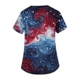 thumbnail image 4 of Trgacdwlo S-5XL 4th of July Plus Size Womens Scrubs Stars Stripe Print Women Work Tops V Neck Short Sleeve Nursing Uniform with Pocket, 4 of 5