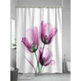 thumbnail image 5 of Modern Abstract Tulip Flower Shower Curtain, Pink Bathroom Decor Curtains Set with Hooks, Waterproof Fabric Home Accessories， 72X 96 Inch Extra Long, 5 of 6