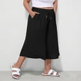 thumbnail image 6 of ShomPort Women's Plus Size Capri Drawstring Wide Leg Cropped Palazzo Pants Summer Casual Flowy Pants with Pockets, 6 of 7