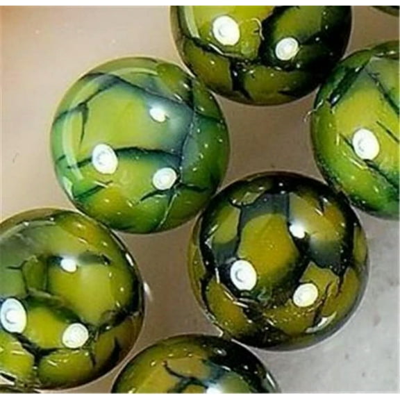K-KED Natural 8mm Yellow Dragon Veins Agate Gemstone Round Loose Beads 15'' Strand