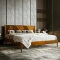 thumbnail image 3 of RORNS Panthera Solid Wood Platform Bedframe With Headboard - Queen - Caramel, 3 of 8
