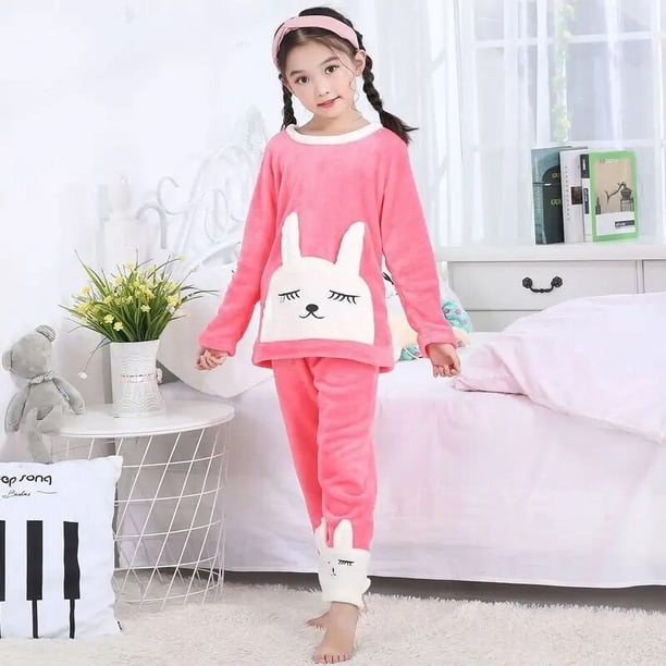 Conjuntos de pijamas cálidos para niños y niñas, ropa de dormir de franela gruesa de 3 a 14 años, conjunto de ropa interior térmica de lana para bebé, invierno, novedad