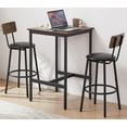 thumbnail image 4 of Dining Table Set for 2,Kitchen & Dining Room Tables Breakfast Nook Bar Table Set with 2 Bar stools PU Soft seat with Backrest 23.62'' W x 23.62'' D x 35.43'' H,Rustic Brown, 4 of 7