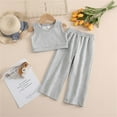 thumbnail image 5 of toraway Girls Outfits Size 14-16 Dressy Summer Children's Clothes 2023 New Girls Fashion Casual Sleeveless Vest Solid Color Suit Wind Two Piece Set 4-5 Years, 5 of 6