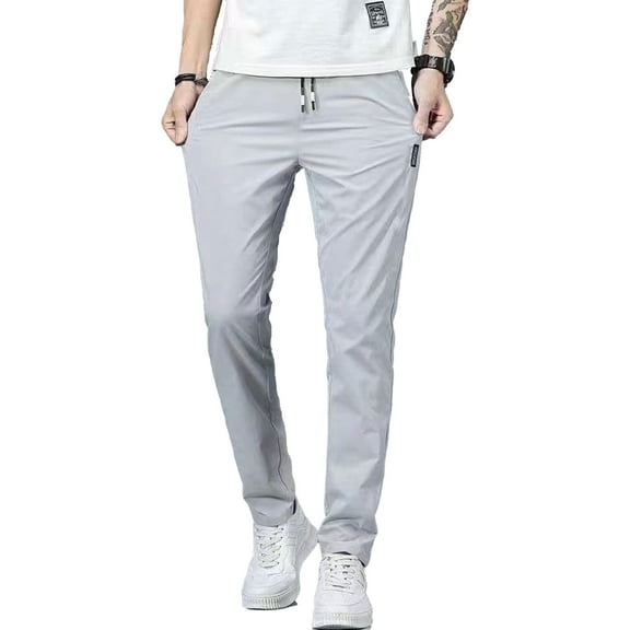Mens Pants, Fast Dry Stretch Pants Light and Thin Casual Drawstring Beach Summer Pants, Unisex Quick Dry Pull-On Stretch Lightweight Trousers