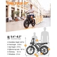 thumbnail image 3 of Jasion Retrovolt Electric Bike for Adults, 750W Motor 48V 15AH Removable Battery E Mountain Bicycle Class 2, 20" Fat Tire Ebike with Speedmoter, UL2849, 3 of 7