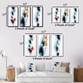 thumbnail image 4 of Designart "Passion Found Turquoise and Red Ink Cloud" Abstract Painting Framed Wall Art Set Of 3 - Turquoise Modern Frame Gallery Set For Office Decor, 4 of 6