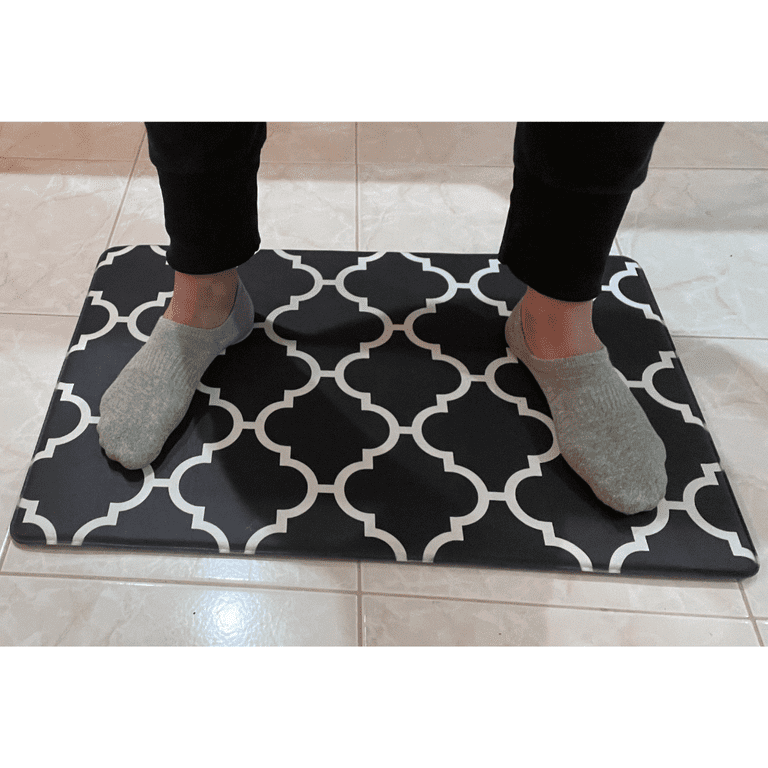  WISELIFE Anti-Fatigue Cushioned Kitchen Mat / Rug ,17.3x  28,Non Slip Heavy Duty PVC Ergonomic Waterproof Comfort Rugs for Floor  Home, Office, Sink, Laundry,Black : Home & Kitchen