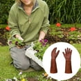 thumbnail image 2 of 1Pc Garden Glove Wear Resistant Puncture Proof Breathable Elbow Length Full Coverage Labor Long Elbow Glove Coffee L, 2 of 8