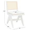 thumbnail image 3 of SAFAVIEH Couture Colette Modern Linen Solid Dining Side Chair, White/Natural (Set of 2), 3 of 16