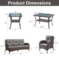 thumbnail image 2 of Opohoro 5-Piece Outdoor Conversation Set with Lounge Chairs, Patio Sofa, Coffee & Side Tables, Brown/Gray, 2 of 14