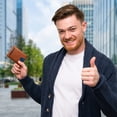 thumbnail image 7 of Super Slim RFID Leather Wallet For Men Cardholder & Money Clip Inside Perfect For Travel & Front Pocket Use (California Dessert), 7 of 7