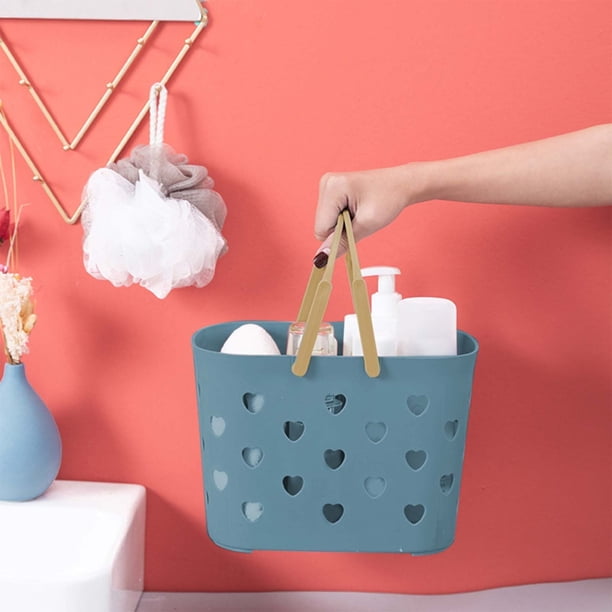 Artículos de limpieza para el hogar QuLuJing, organizador portátil para ducha con asa, cesta de almacenamiento multifuncional de gran capacidad para baño, suministros de limpieza y cocina.