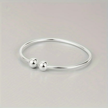 925 Sterling Silver Bracelet Minimalist Double Ball Bracelet Women's Jewelry