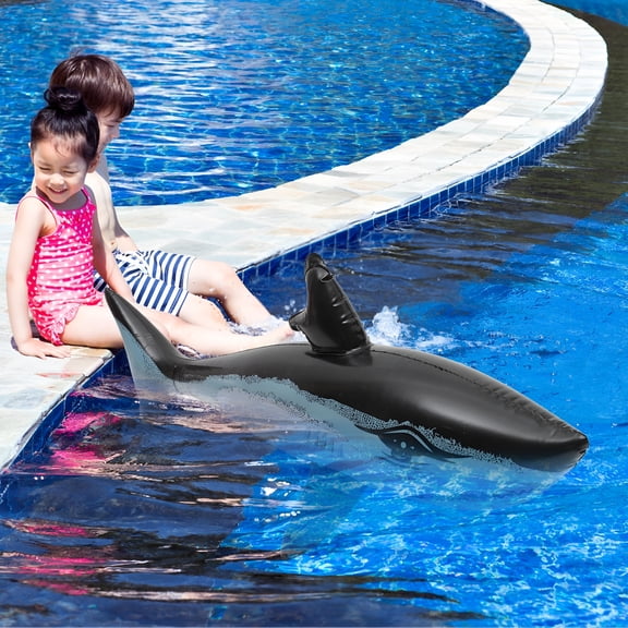 BESTSKY 4Pcs PVC Inflatable Shark Decoration for Pool and Outdoor Events