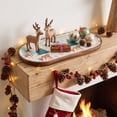 thumbnail image 5 of Christmas Wooden Serving Tray, Holiday Dessert Platter with Deer Tree Snowflake Prints, Farmhouse Tabletop Decor for Cookies Candy Display, 7.28-11.41in, 5 of 6