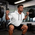 thumbnail image 7 of Short Sleeve Hoodies for Men Comfort Lightweight Athletic Gym Workout Sweatshirt Hooded Fishing Shirt Pullover Hoodie, L, 7 of 7