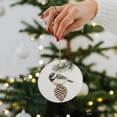 thumbnail image 5 of Watercolor Chickadee Bird Pine Cone Nature Christmas Ornaments Bird Lover Gifts Christmas Tree Hangings Christmas Decorations Ceramic Ornaments, 5 of 8