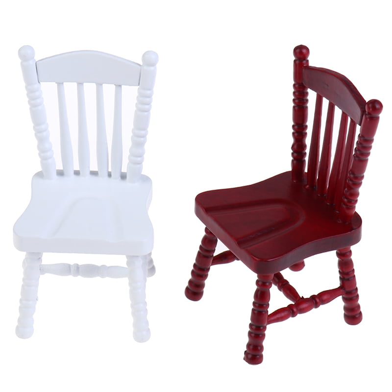 1Pc 1/12 Dollhouse miniature wooden stool chair furniture accessories decorat JF