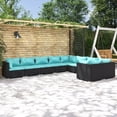 thumbnail image 1 of vidaXL 9 Piece Patio Lounge Set with Cushions Poly Rattan Black, 1 of 5