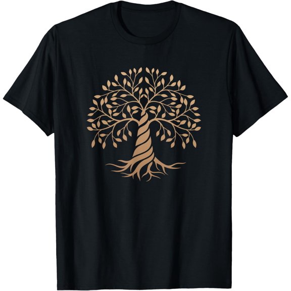 Enjoy the Tree of Life Illustration Novelty Graphic Designs T-Shirt men and women can wear, black, white, gifts