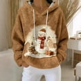 thumbnail image 6 of GuzomFashion Womens Christmas Snowman Hoodie - 100% Polyester Oversized Warm Fleece, Multicolor Festive Holiday Wear S-XXL,Size M, 6 of 7