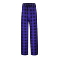 thumbnail image 3 of Mrzhqd Mens Pajama Pants Plaid Print Casual Sleep Pant Wide Leg Loose Comfy Trousers With Pockets Dark Size 2Xl, 3 of 8