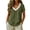 Army Green, variant on Womens Lace Trim Blouses Casual Cotton V Neck Short Sleeve Tops Summer Loose Fit Pleated Tunic Shirts Navy S