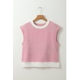 thumbnail image 6 of Women's Sachet Pink Striped Crew Neck Cap Sleeve T-Shirt - Casual Summer Style - [ZhiHiMeRi] | (US 12-14)L, 6 of 12