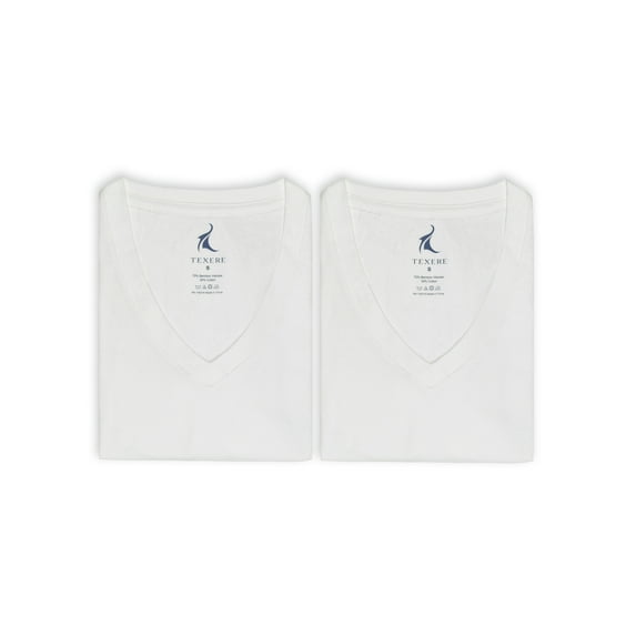 Men's V-Neck Undershirts in Bamboo Viscose - 2 Pack Shirt for Him by Texere