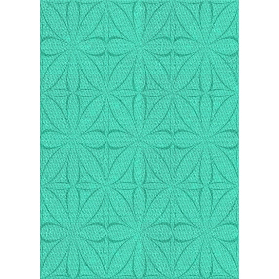 Ahgly Company Machine Washable Indoor Rectangle Transitional Light Sea Green Area Rugs, 9' x 12'