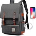 thumbnail image 1 of 2025 Vintage Laptop Backpack with USB Charging Port, Elegant Water Resistant Travelling Backpack Casual Daypacks School Shoulder Bag for Men Women, Fi, 1 of 2