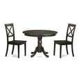 thumbnail image 2 of East West Furniture Hartland 3-piece Dining Table and Chair Set in Cappuccino, 2 of 5