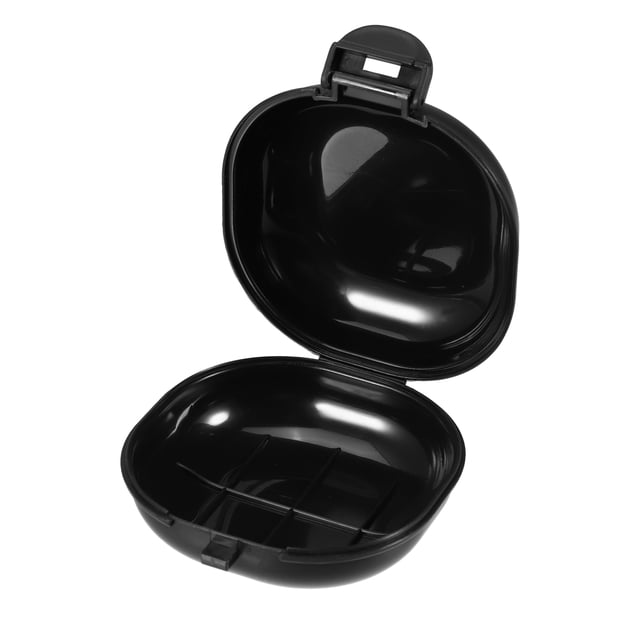 Jabonera de viaje, jabonera portátil, soporte para barra de jabón para viajes, camping, gimnasio al aire libre con cubierta, negro