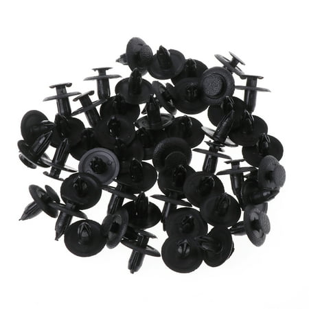 

GENEMA 50 Pcs Black Car Door Fender Trunk Fastener Panel Clips Rivet 6mm Hole For Mazda