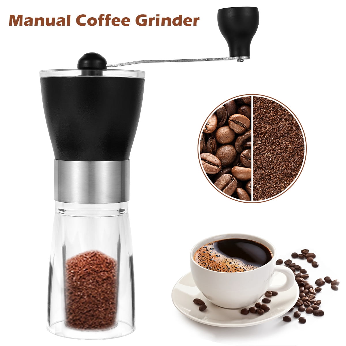 AoHao Manual Coffee Grinder with Ceramic Burrs Hand Coffee Mill