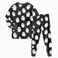 thumbnail image 4 of Zuwimk Toddler Girl Boys Pajamas Halloween Funny Graphic Pjs Jammies Fall Winter Long Sleeve Sleepwear Sets,Y009-Black, 4 of 9