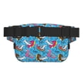 thumbnail image 3 of Fotbe Sharks Summer Cangurera Cuadrada con Estampado de Doble Capa, Bolsa de Cintura Ajustable Mini para Hombres y Mujeres, 3 of 9