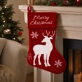 thumbnail image 4 of Kbndieu Red Felt Christmas Stockings, Embroidered Xmas Stockings Santa, Snowman, Reindeer Xmas Character, Christmas Hanging Ornament for Family Holiday Season Decor, 4 of 6