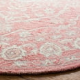 thumbnail image 3 of SAFAVIEH Micro-Loop Britton Floral Bordered Wool Area Rug, Pink/Ivory, 5' x 5' Round, 3 of 5