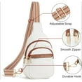 thumbnail image 6 of omlopp Small Sling Bag for Women Leather Crossbody Bags Fanny Pack Chest Bag for Travel(Beige), 6 of 10