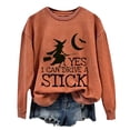 thumbnail image 4 of Certgust Women Sweatshirt Under $10 Womens Drive A Stick Halloween Witch Print Casual Sweatshirt with Fun Graphic Design, 4 of 4