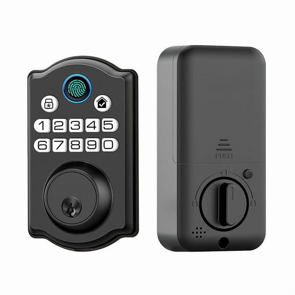 Fingerprint Door Lock, Keyless Entry Door Lock, Electronic Keypad Deadbolt, Biometric Smart Locks for Front Door, Auto Lock, Anti-Peeking Password, Easy Install, (Black)