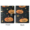 thumbnail image 2 of 9.2x6.7 inch Leather Notebook 100 Sheets, Multi-Pocket Design & Pen Loop Halloween Pumpkin and Witch Refillable Journal Organizer, 2 of 6