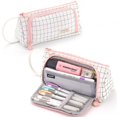 thumbnail image 2 of Estuche para lápices, suministros escolares, bolsa de bolígrafo grande multicapa para estudiantes, bolsa de lápices de almacenamiento Kawaii, papelería bonita para oficina y escuela Fivean unisex, 2 of 2